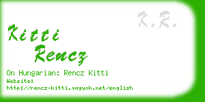 kitti rencz business card